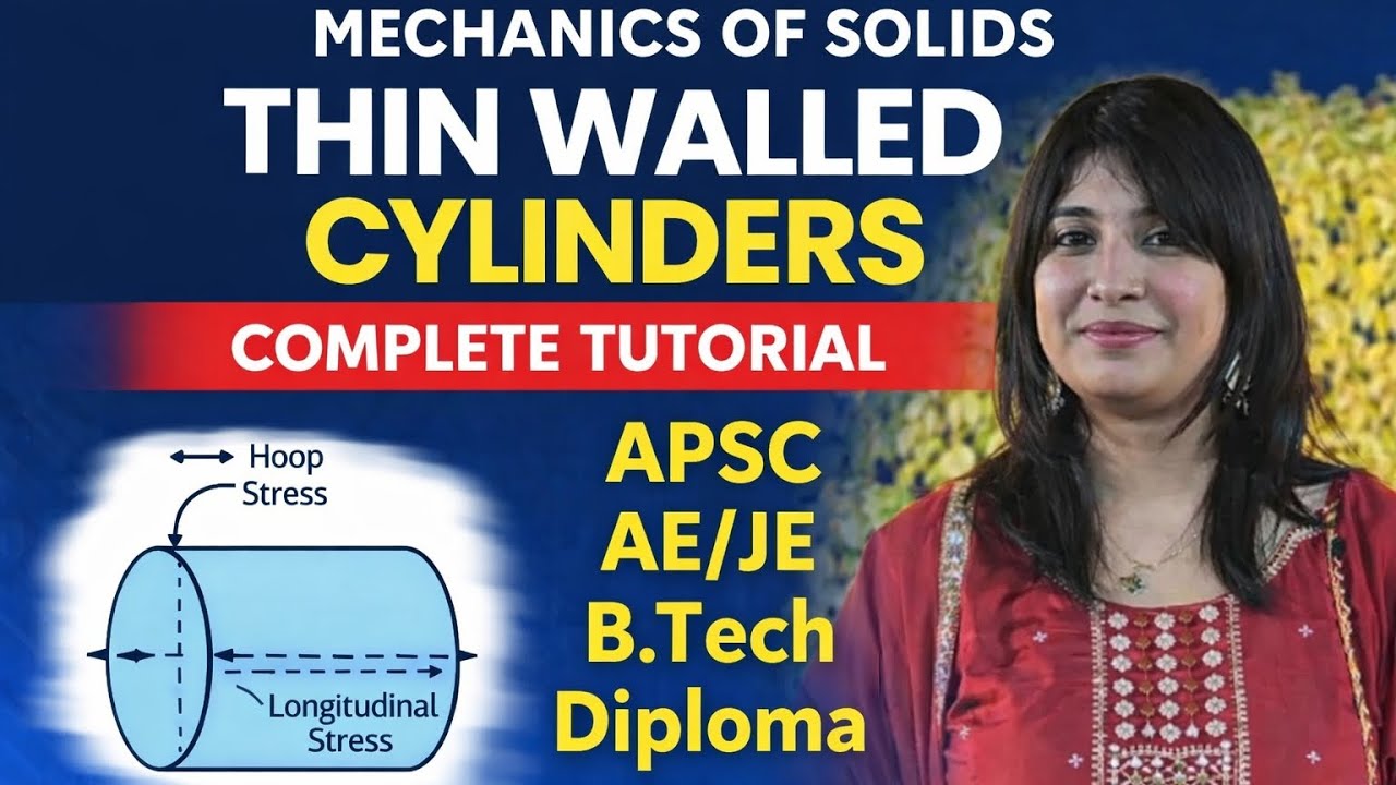 Thin Walled Cylinder | Mechanics of Solids | APSC AE | JE | B.Tech | Diploma (Mechanical & Civil)