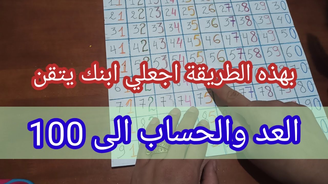 طريقة رائعة لتعلم العد والحساب إلى 100لتلاميذ السنة الأولى والثانية ابتدائي.