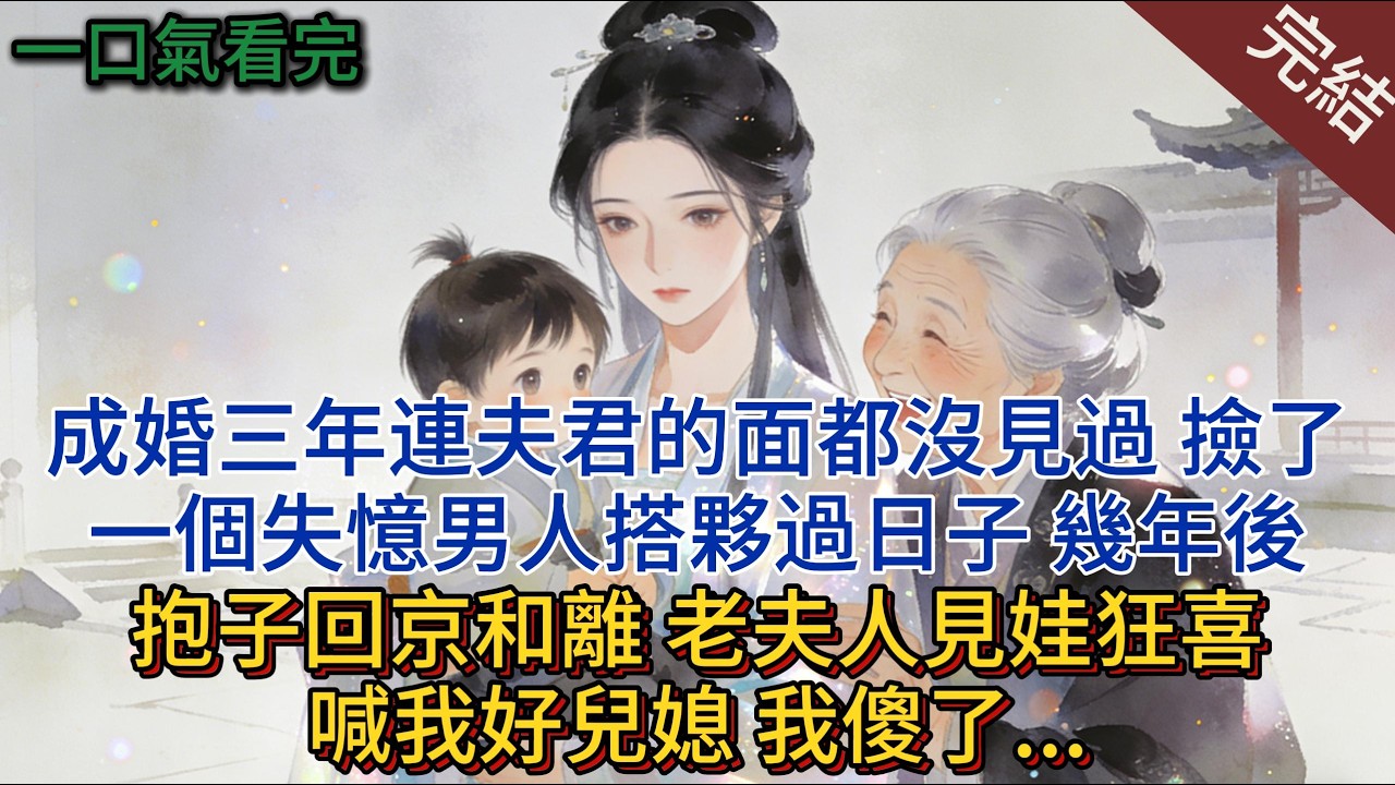 成婚三年連夫君的面都沒見過，撿了一個失憶男人搭夥過日子，幾年後抱子回京和離，老夫人見娃狂喜喊我好兒媳，我傻了. ..#小说 #小说推荐 #完結 #古言 #一口气看完 #有声小说