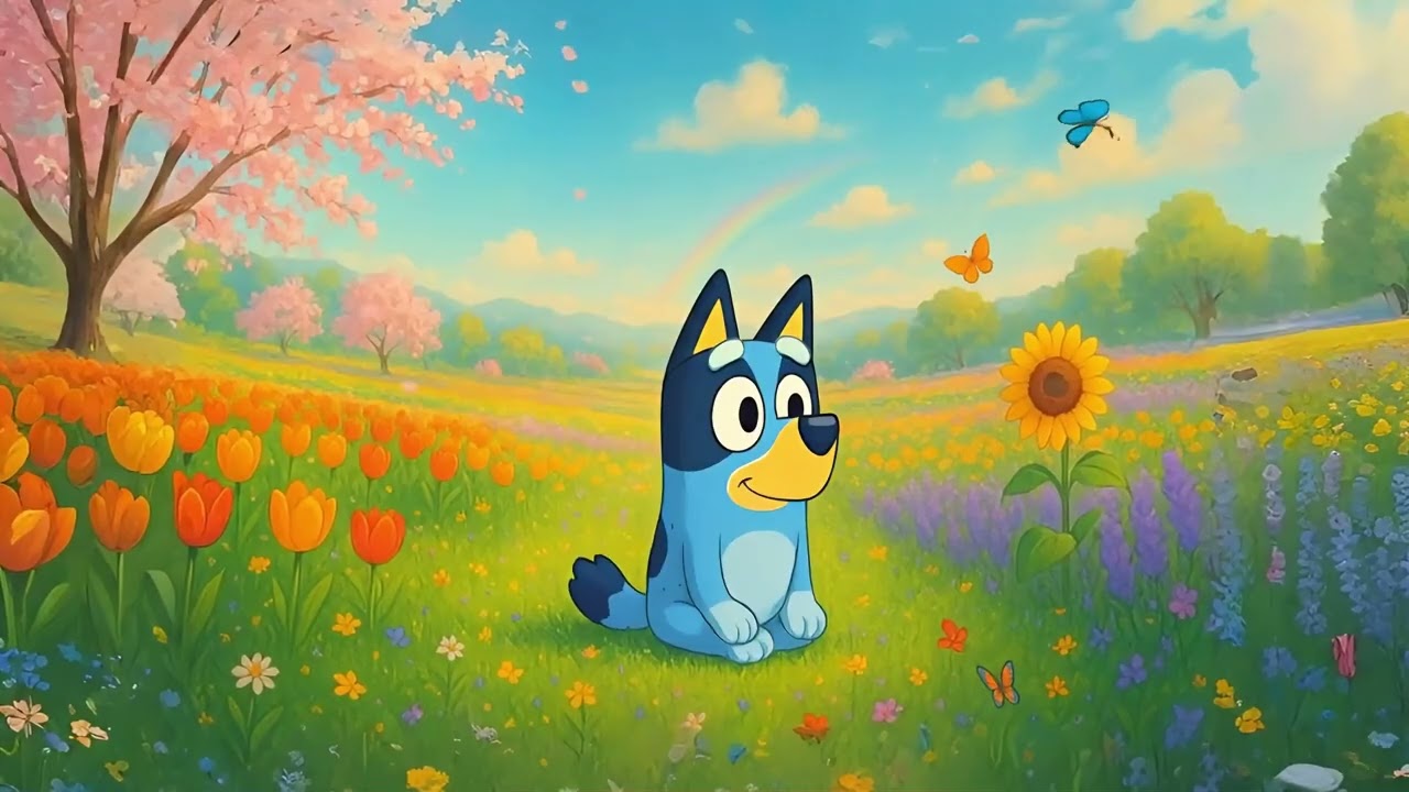 🌸 Bluey's Spring Chill Lofi Beats 🦋 | Peaceful Moments and Happy Melodies | Bluey's Flower Field