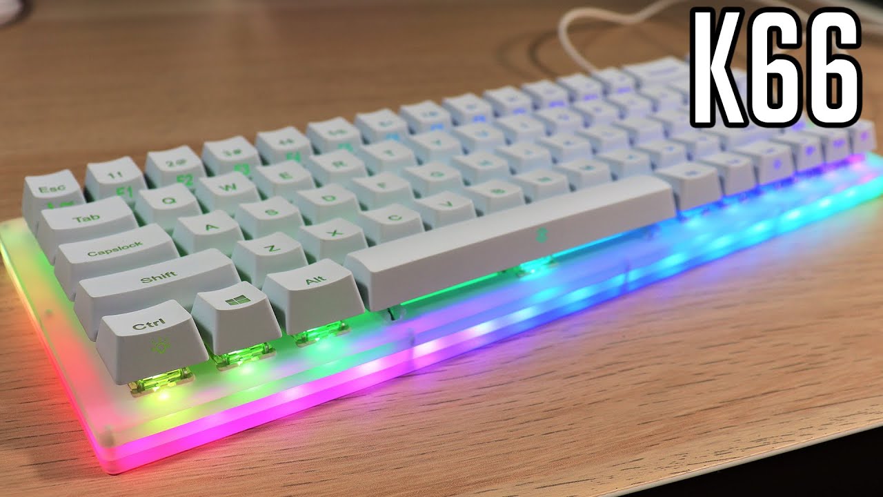 Unboxing Womier K66 White Keyboard - All Color Modes & Brown Switches Typing Test - Budget Keyboard