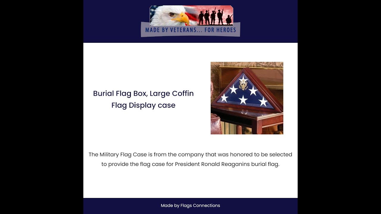 Burial Flag Box,Large Coffin Flag Display case
