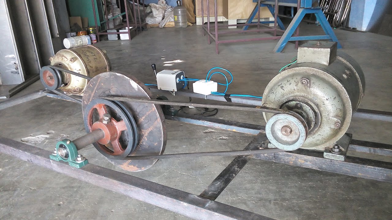 Single Phase Induction AC Generator with  Flywheel Coupling