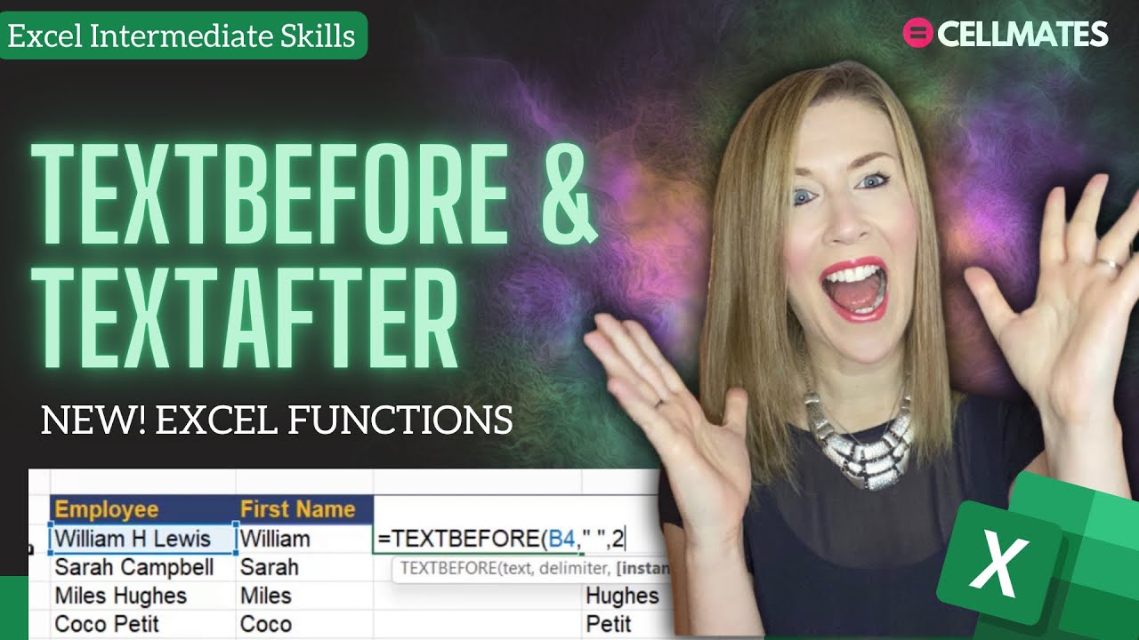 ⭐️ NEW Excel Functions: TEXTBEFORE and TEXTAFTER 💪🏻