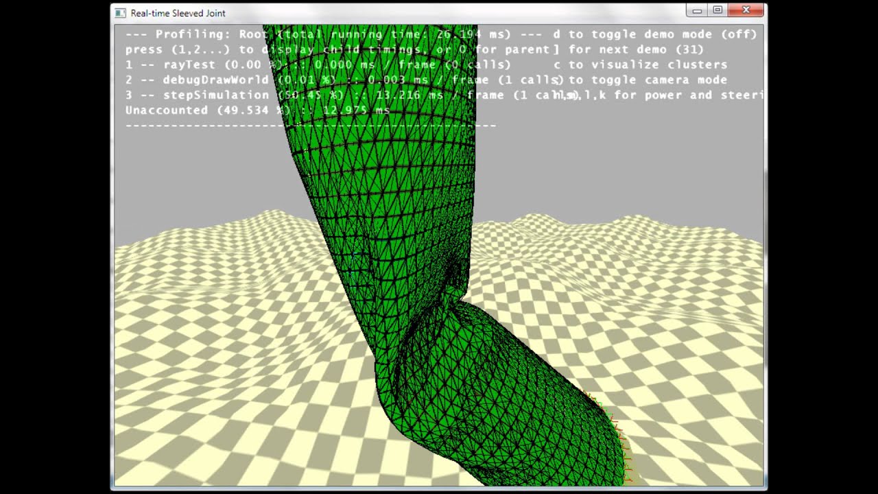 Sleeved Joint Bullet Physics Simulation