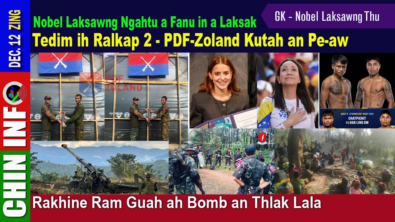 Dec 12 (Zing): Tedim ih Ralkap 2 PDF-Zoland Kutah an Pe-aw, Nobel Laksawng a Fanu in a Laksak