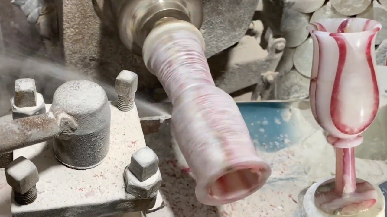 Unveiling Marble's Beauty: Crafting Wine Glasses with Precision @creativework