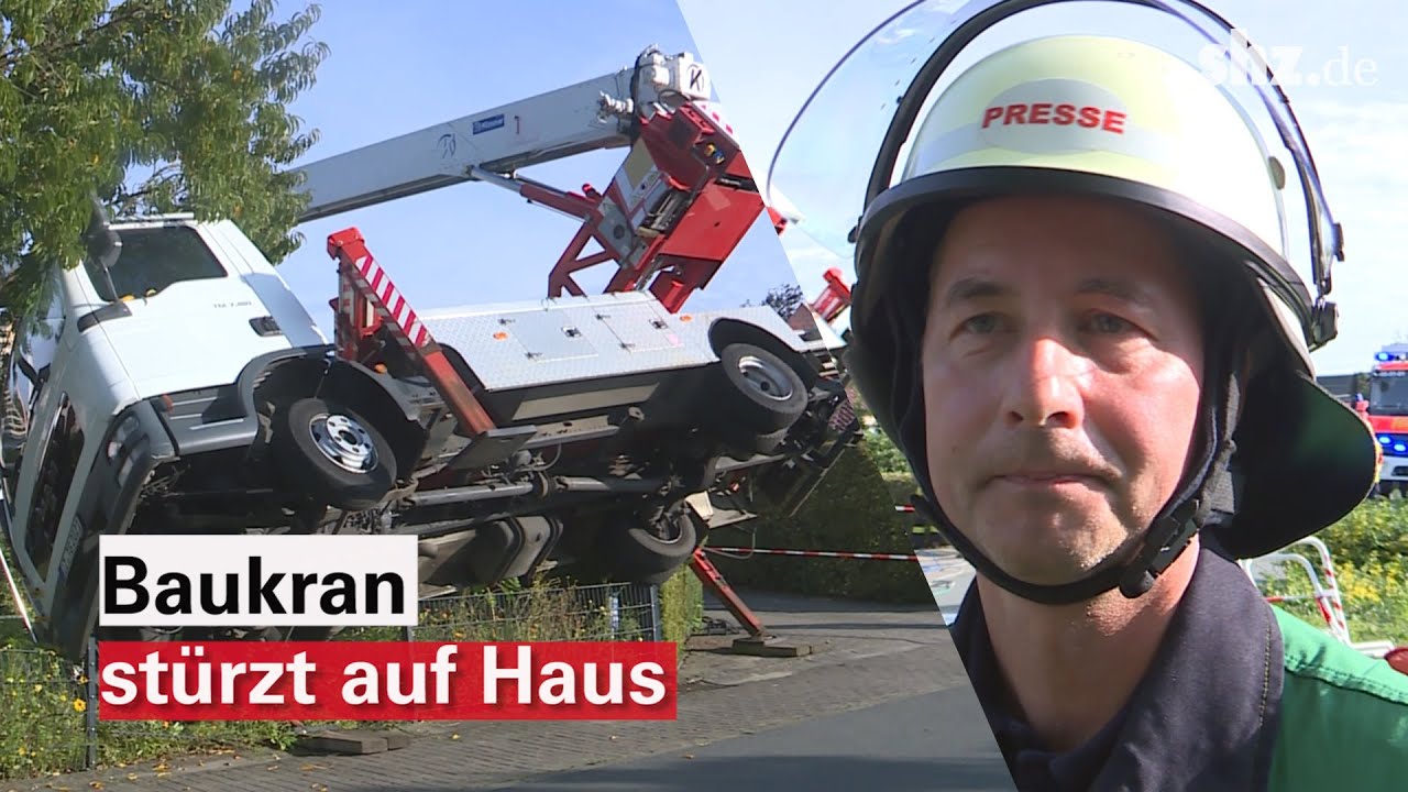 Unfall in Sparrieshoop: Kran stürzt auf Haus