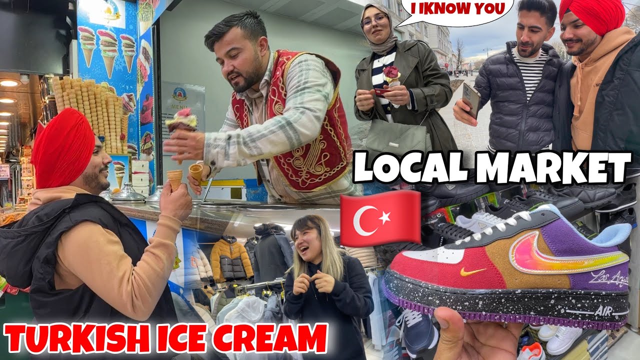 Turkish Ice Cream Tricks 😱🇹🇷 Istanbul Local Market Shopping