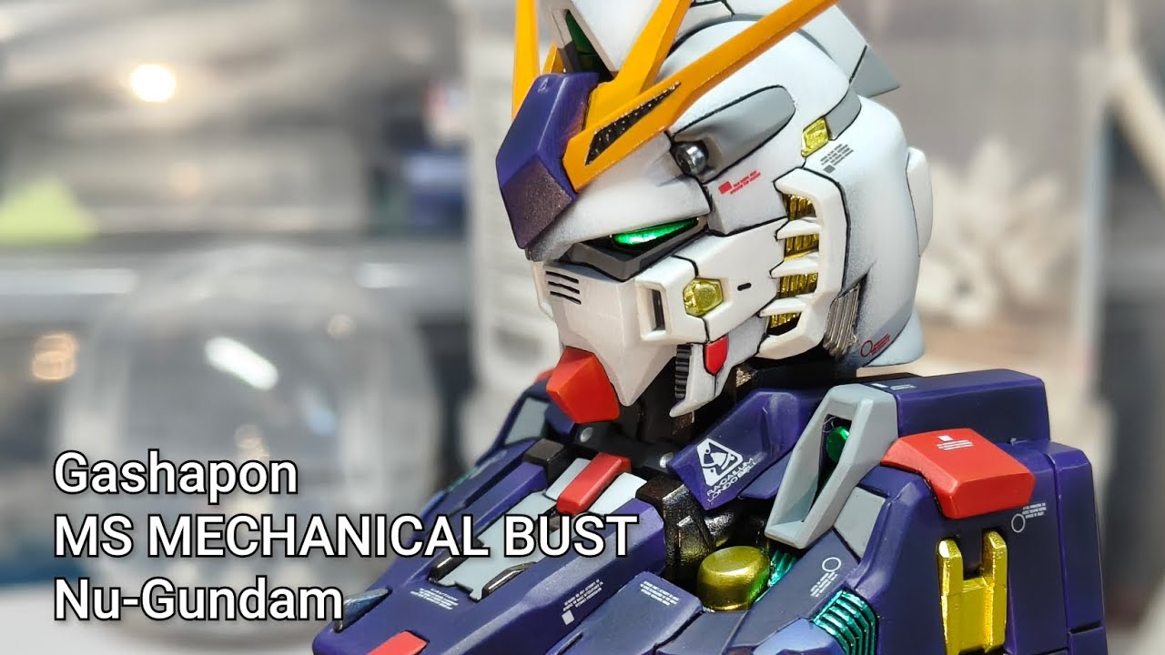 Bandai Gashapon MS MECHANICAL BUST Nu-Gundam Custom Paint / 万代扭蛋MS骨架胸像牛高达