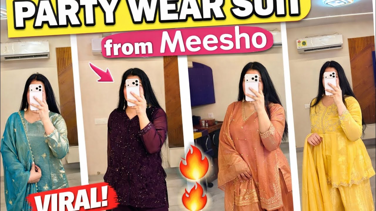 Meesho Party Wear Suits Under Budget | Try On Haul 😍 @thesimicode 