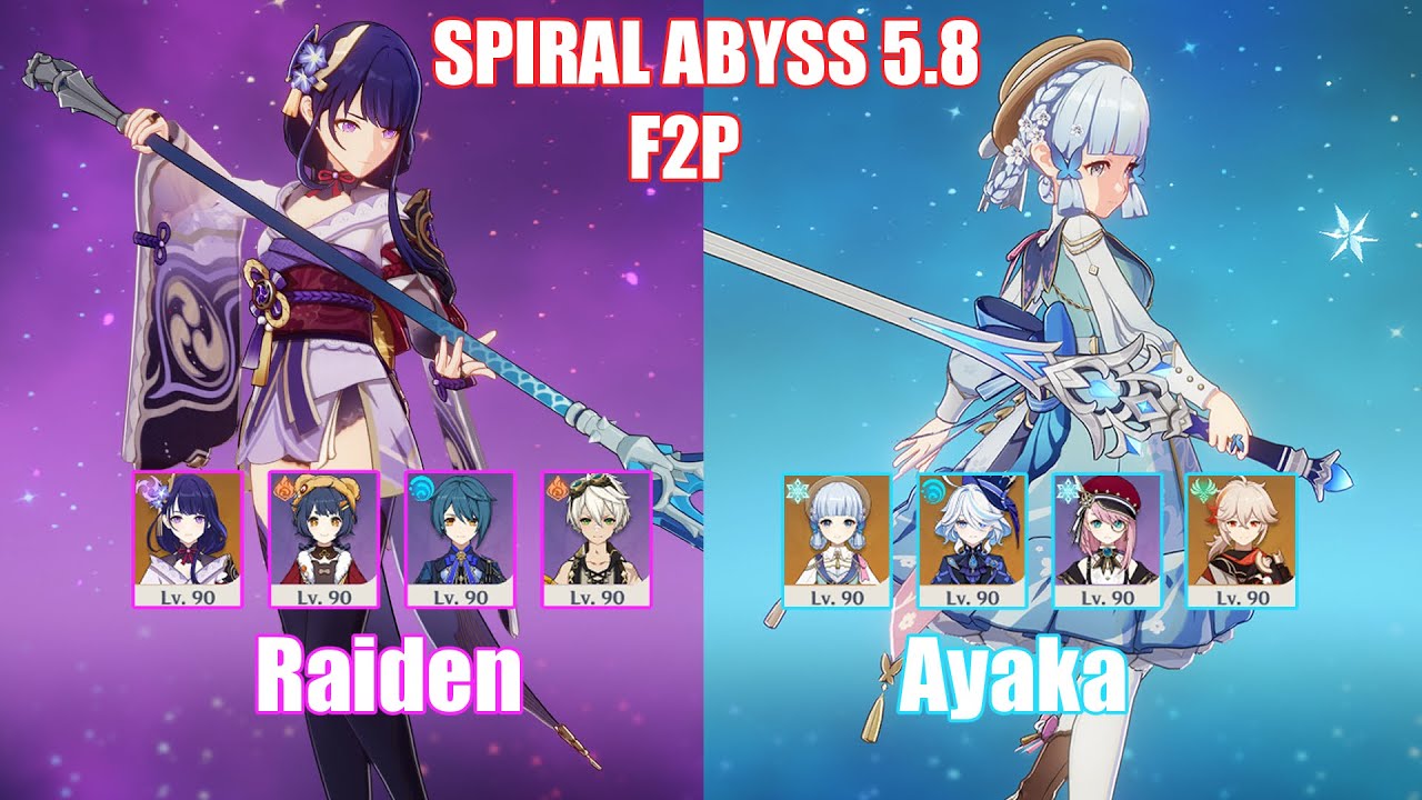 F2P C0 Raiden & C0 Ayaka | Spiral Abyss 5.8 | Genshin Impact