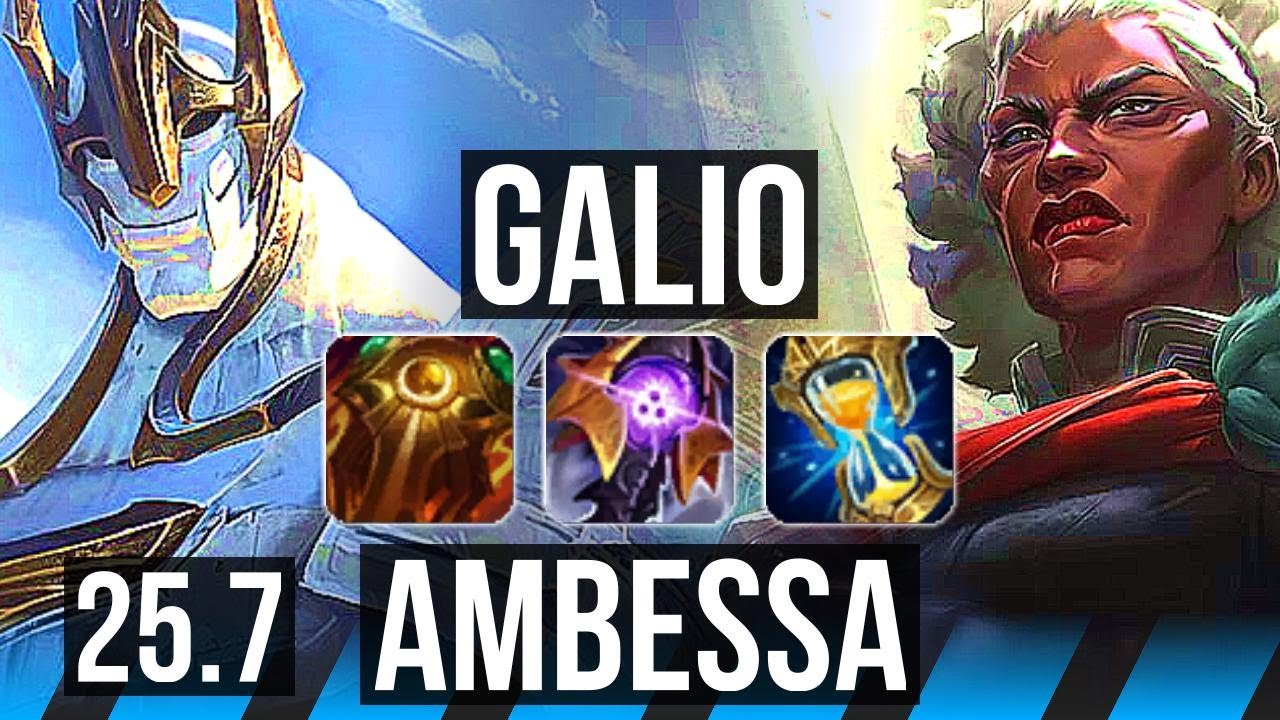 GALIO vs AMBESSA (MID) | 37k DMG | KR Grandmaster | 25.7