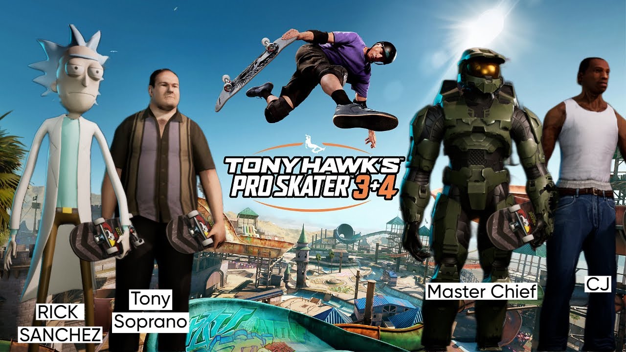 Tony Hawk 3+4 Character Mods | Rick Sanchez | Tony Soprano | CJ | Master Chief | Download Below