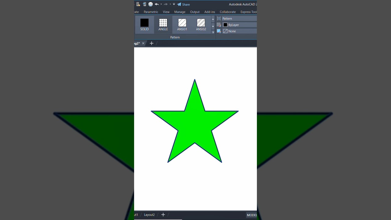 AutoCAD Easy 2D Drawing | Design of Star ⭐ in AutoCAD #autocad #2ddrawing #star