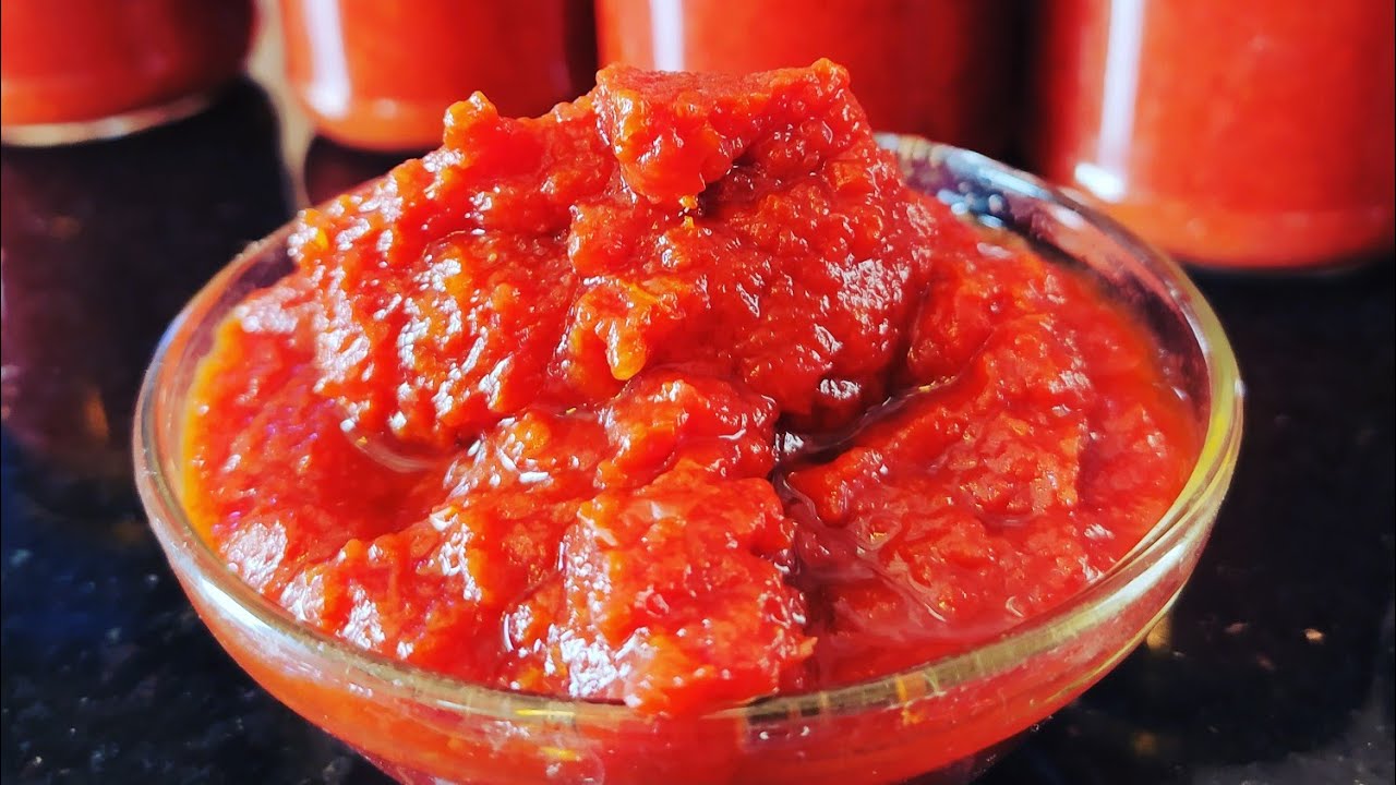 الطماطم المصبرة بدون ثلاجة و لمدة سنة مع طريقة تعقيم العلب🍅 tomates concentrée
