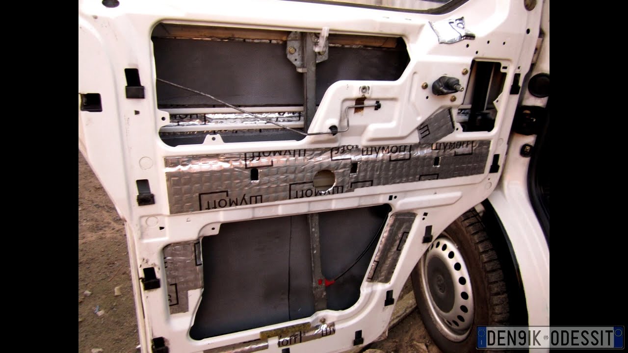 Volkswagen Transporter VW T4 шумо виброизоляция двери . Noise vibration isolation doors