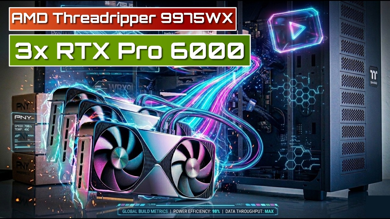3x NVIDIA RTX PRO 6000 Blackwell Build! | AMD Threadripper PRO 9975WX Workstation Guide & Benchmarks