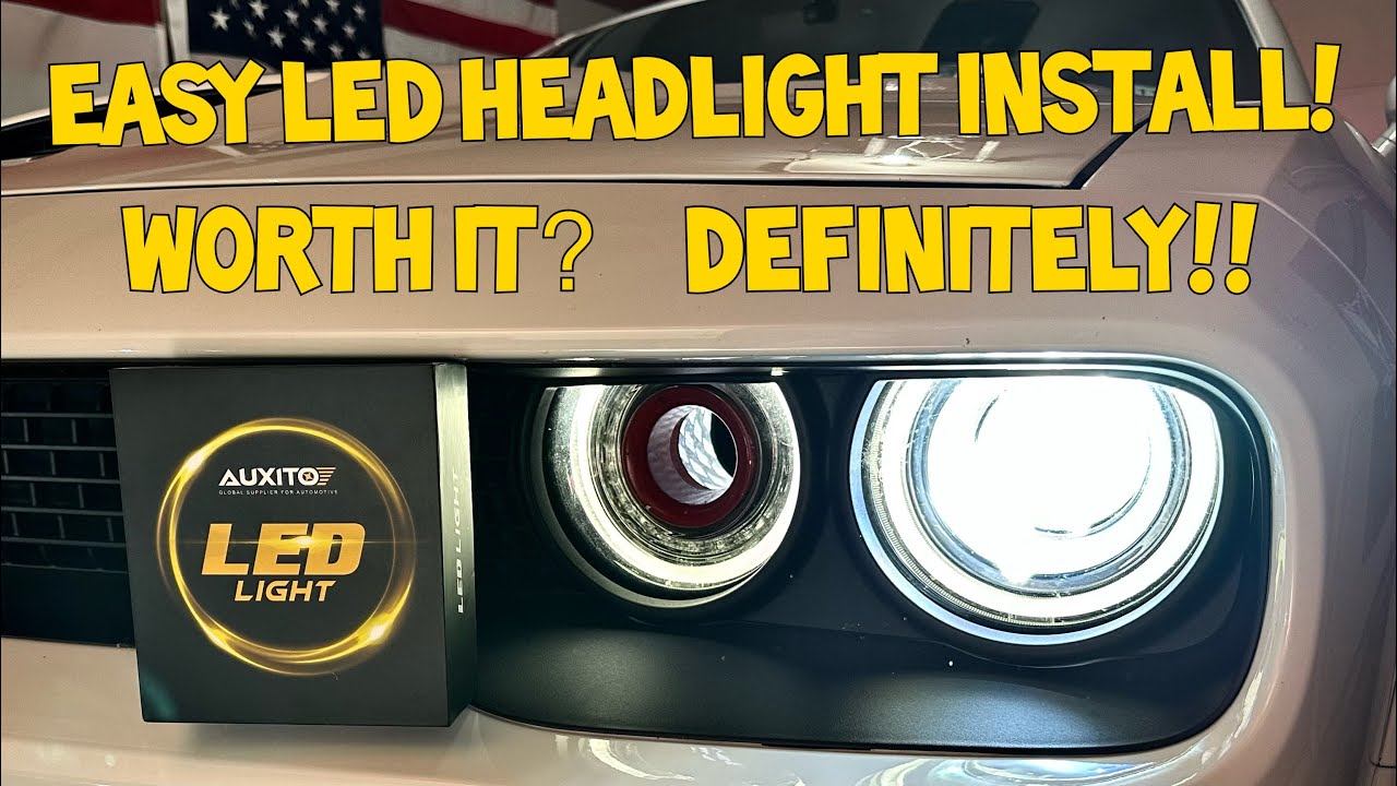 How to install LED headlights in your Dodge Challenger! Definitely worth it! @auxitoled
