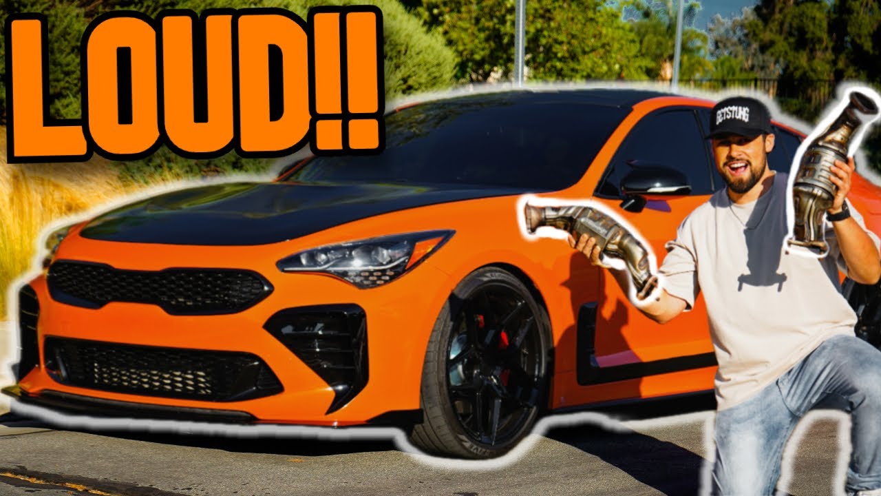 KIA STINGER получает выхлопные трубы без катализатора! Безумный шум турбины