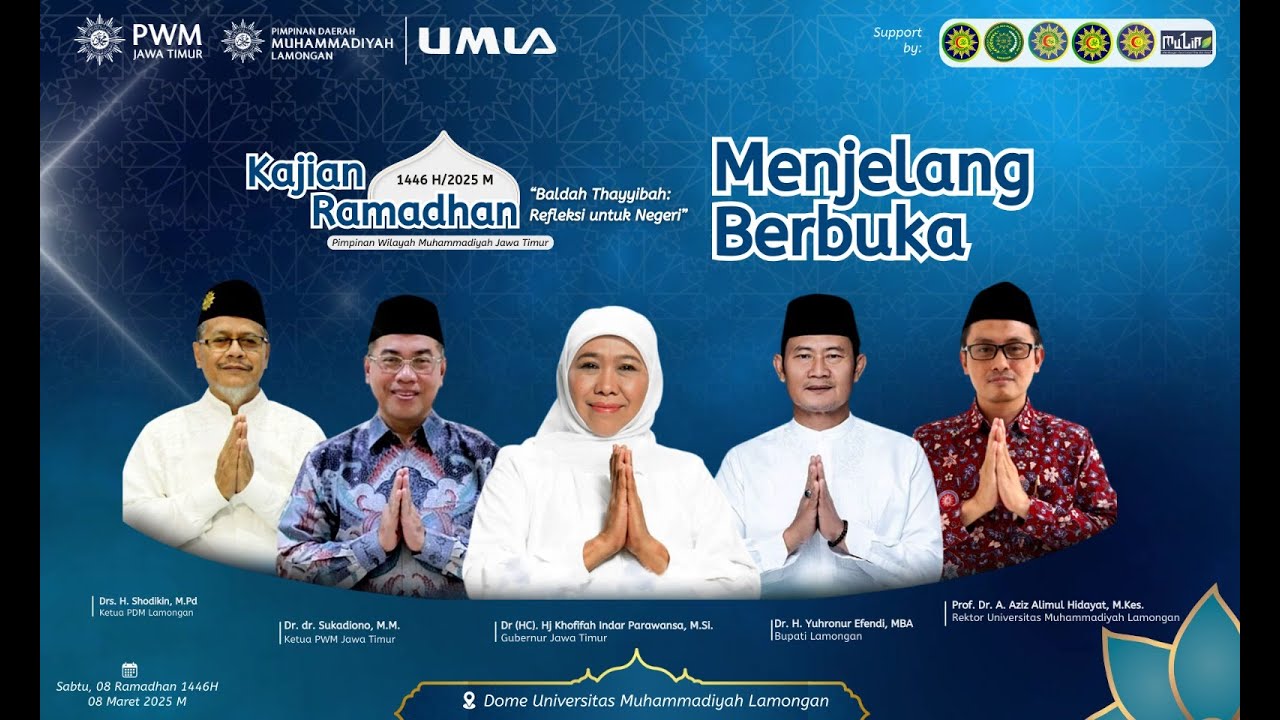 Kajian Ramadhan Menjelang Berbuka PWM Jawa Timur "Baldah Thayyibah : Refleksi Untuk Negeri"