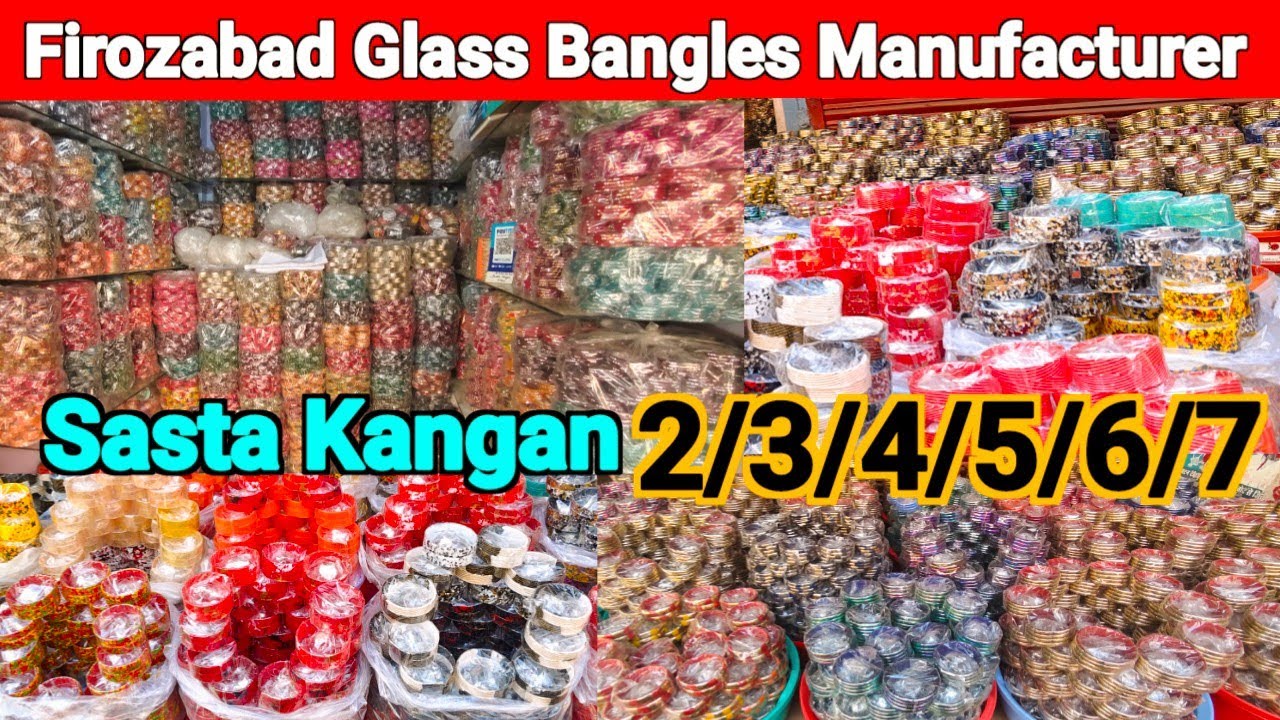 फ़िरोज़ाबाद के सबसे sasta Kangan के Shop | Firozabad glass bangles manufacturer | jazib Kangan store 🔥