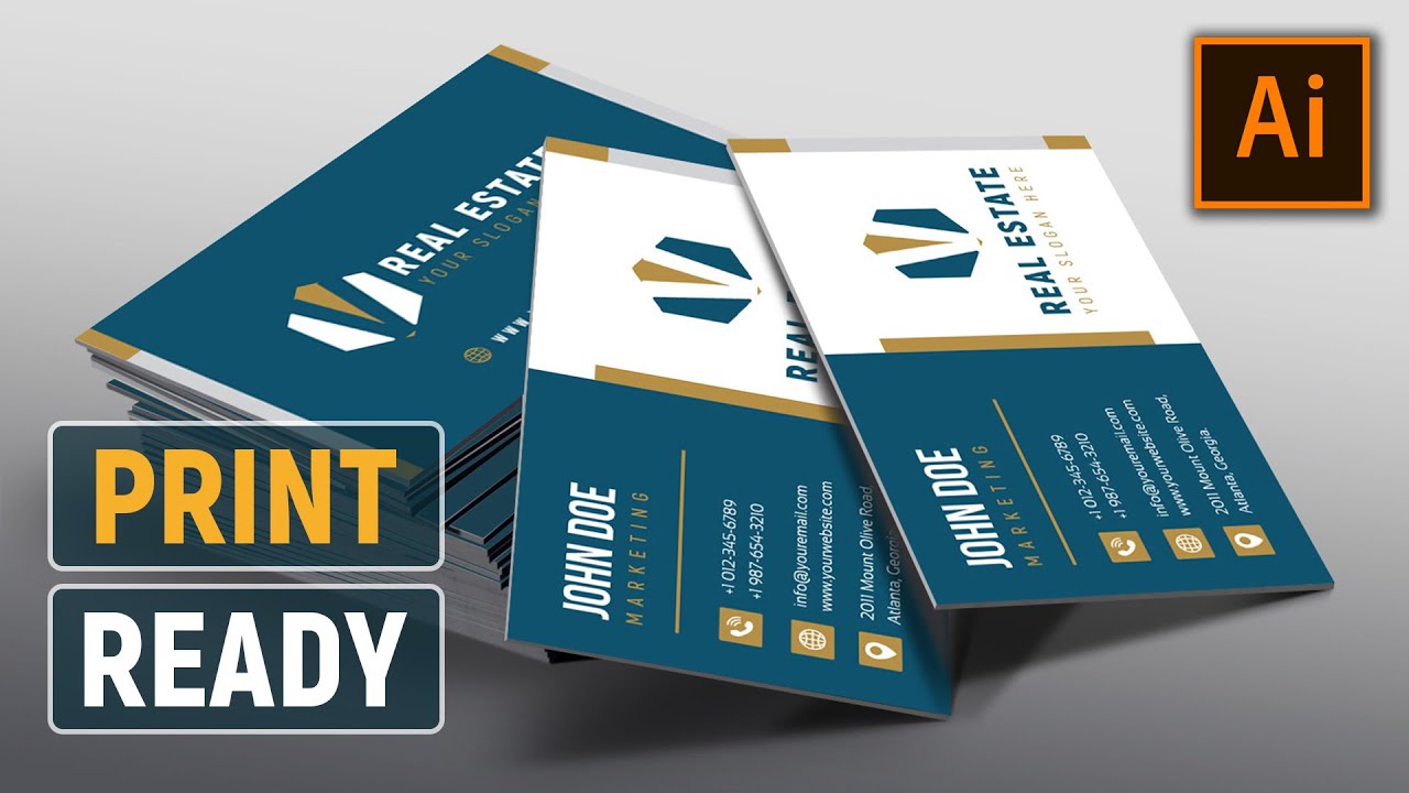 How to Create Double Sided Business Cards Design in Illustrator CC