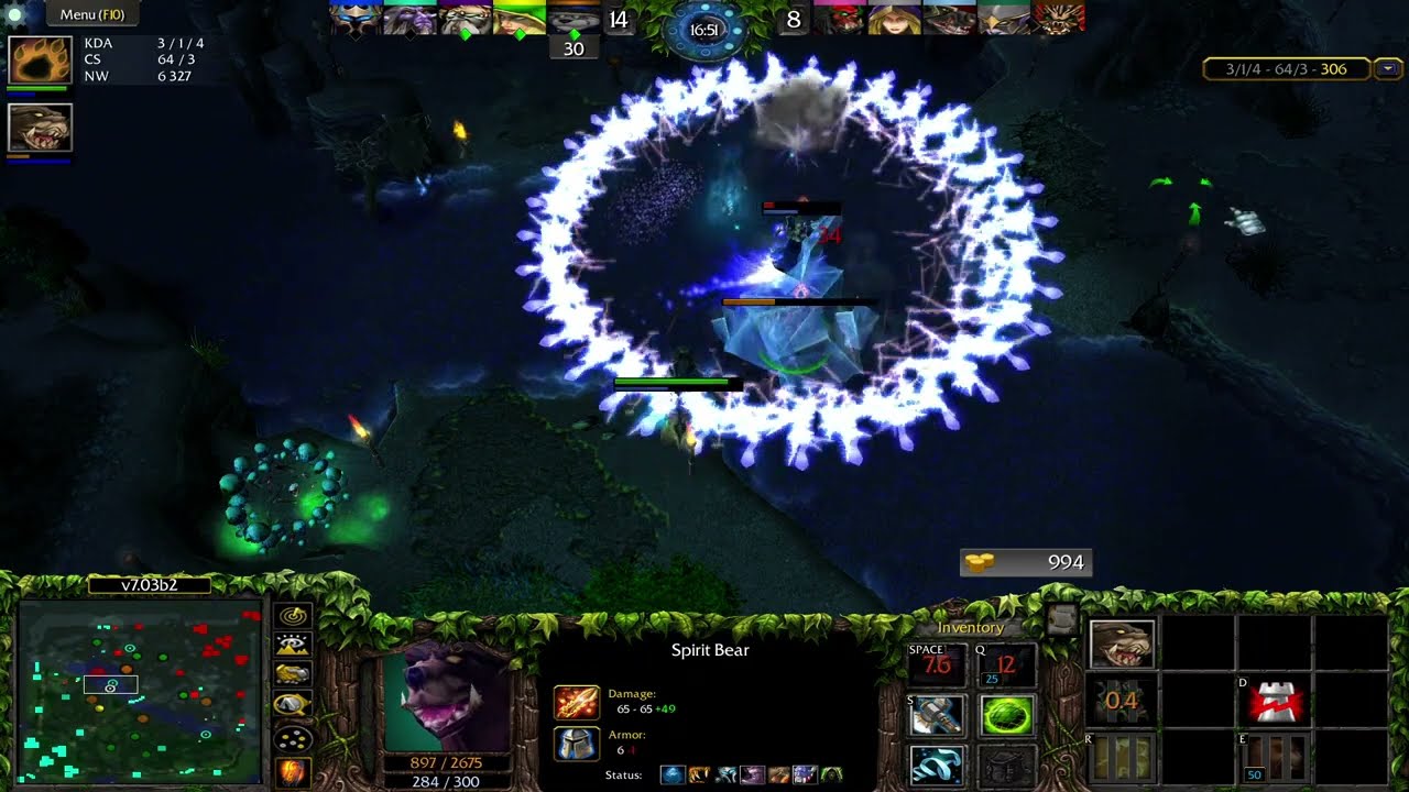 LONE DRUID - Gameplay DOTA 1 (Warcraft III) Atinad Medalla Oro