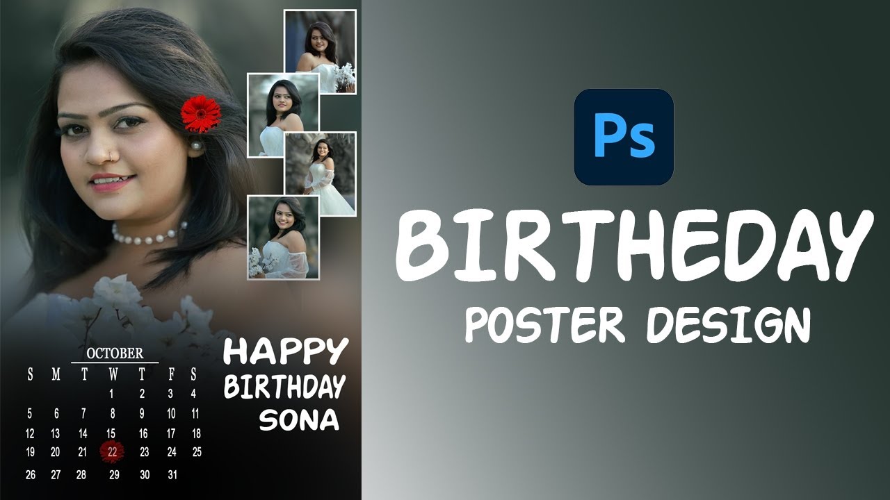 Birthday Gift Fream & Bener Design In Photoshop Tutorial Step By Step.#nmdesign3170
