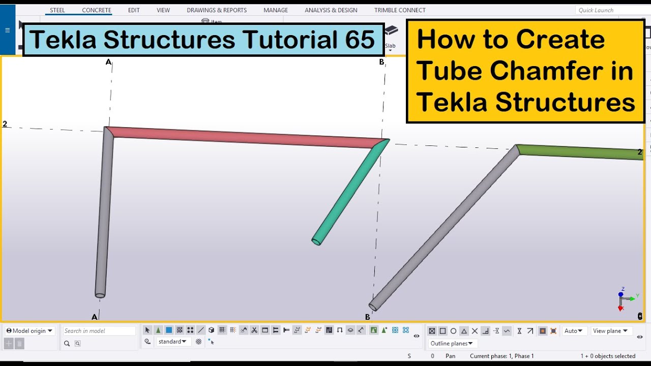 Учебник по Tekla Structures 65 | Как создать фаску трубы в Tekla Structures