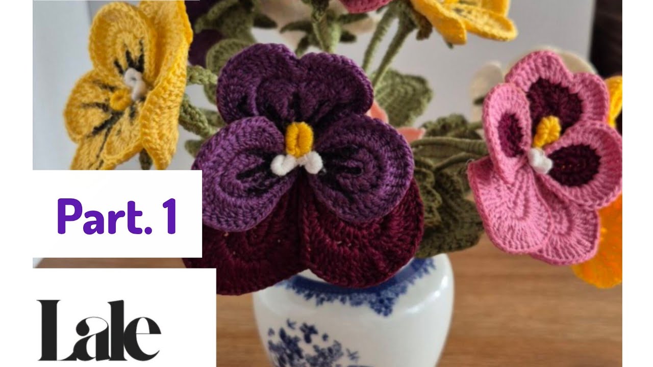 How to Crochet a Violet |آموزش بافت گل بنفشه با قلاب (| زیبا، ساده، دوست‌داشتنی!(قسمت اول