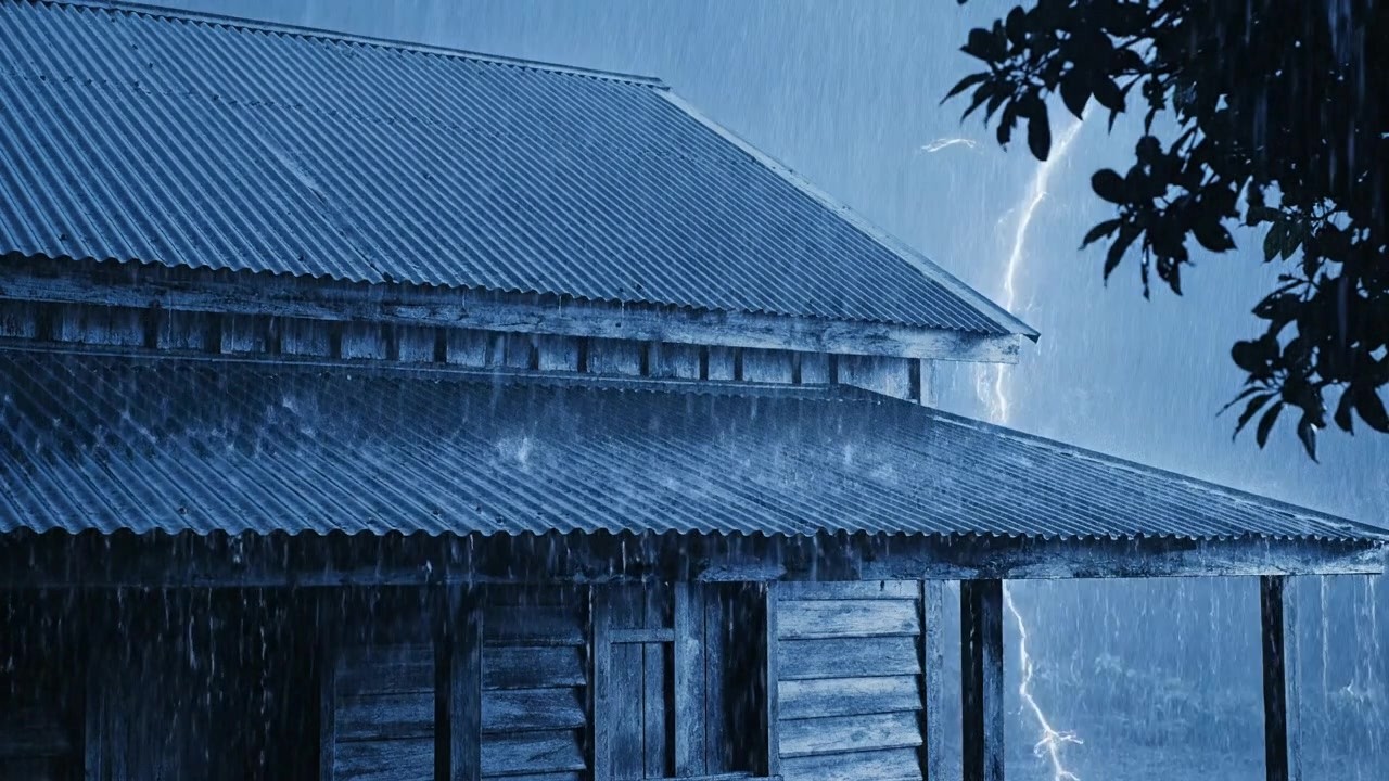 🔴 24/7 Sem Anúncios Sons de Chuva – ASMR Chuva Intensa no Telhado para Encerrar a Fadiga Mental