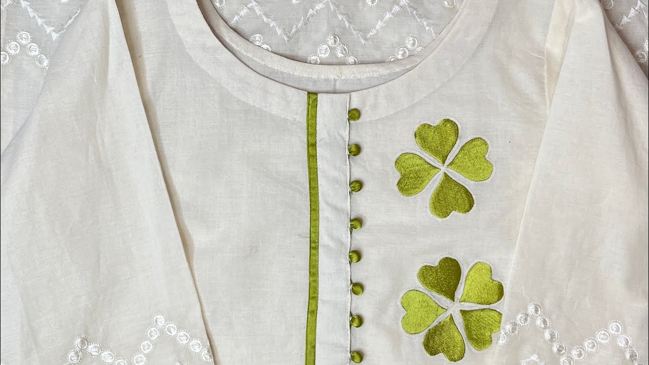 Patchwork Neck Design With Potli Buttons ||