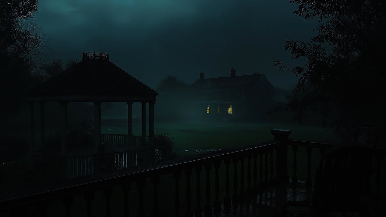 🎧⚡ Cold Air Before the Thunderstorm | Deep Rumbling Thunder and Dark Harp Over an Old House at Night