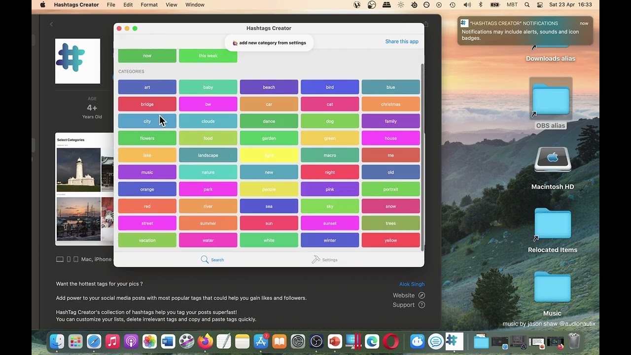 Hashtags Creator hashtagify App [MAC] Basic Overview - Mac App Store