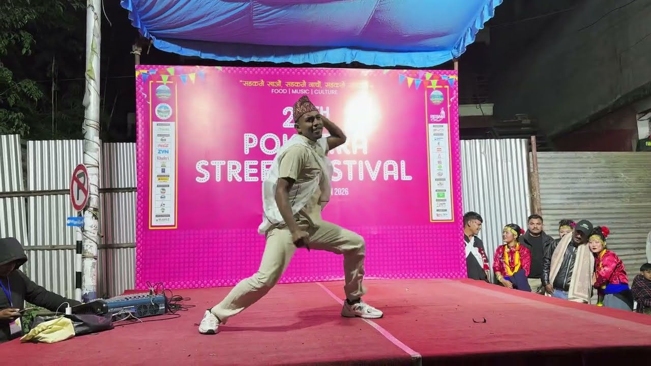 Pokhara Prithivi Chowkaima Nepali Cultural Dance at Street Festival Pokhara Lakeside