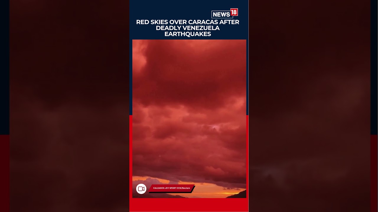 Stunning Red Sunset Over Caracas After Twin Earthquakes as Venezuela Rescue Efforts Continue | N18S
