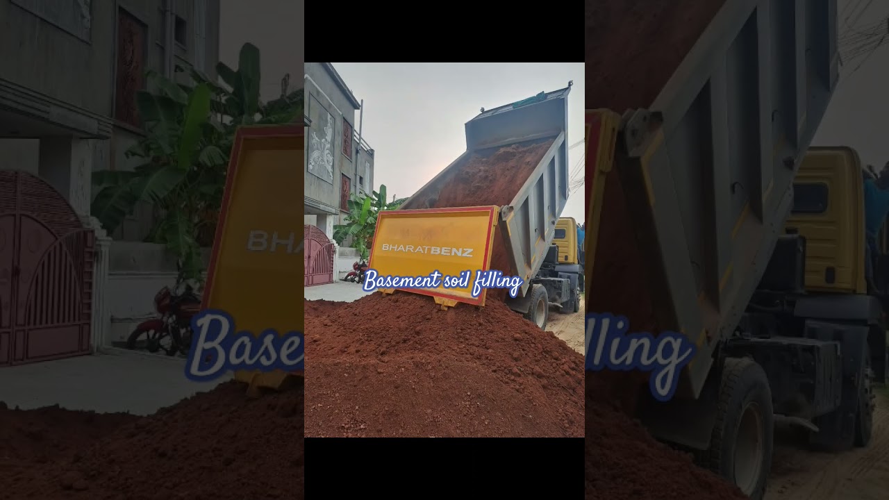 Basement soil filling #engineering #soil filling #civil #residential #finishing