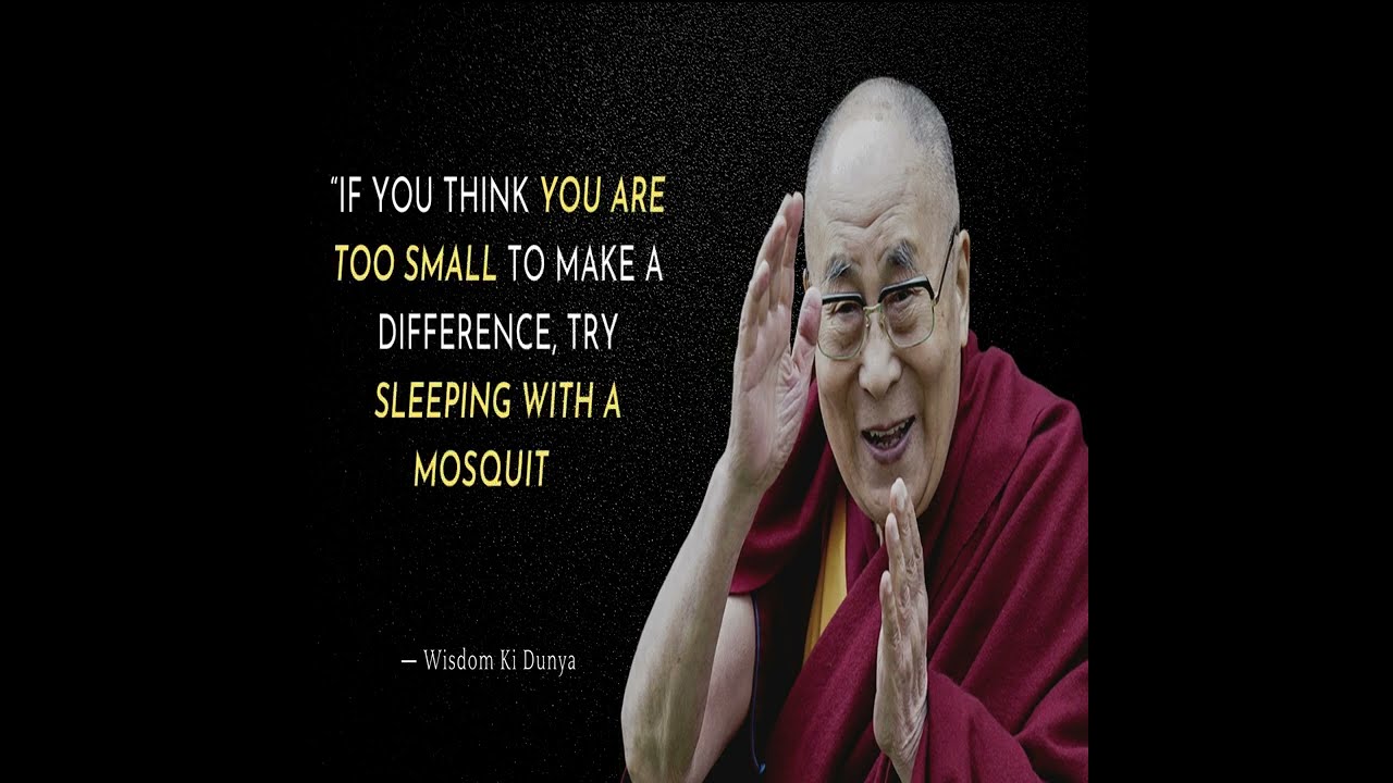 Dalai Lama quotes -If You Think You Are Too Small to Make A Difference, Try...