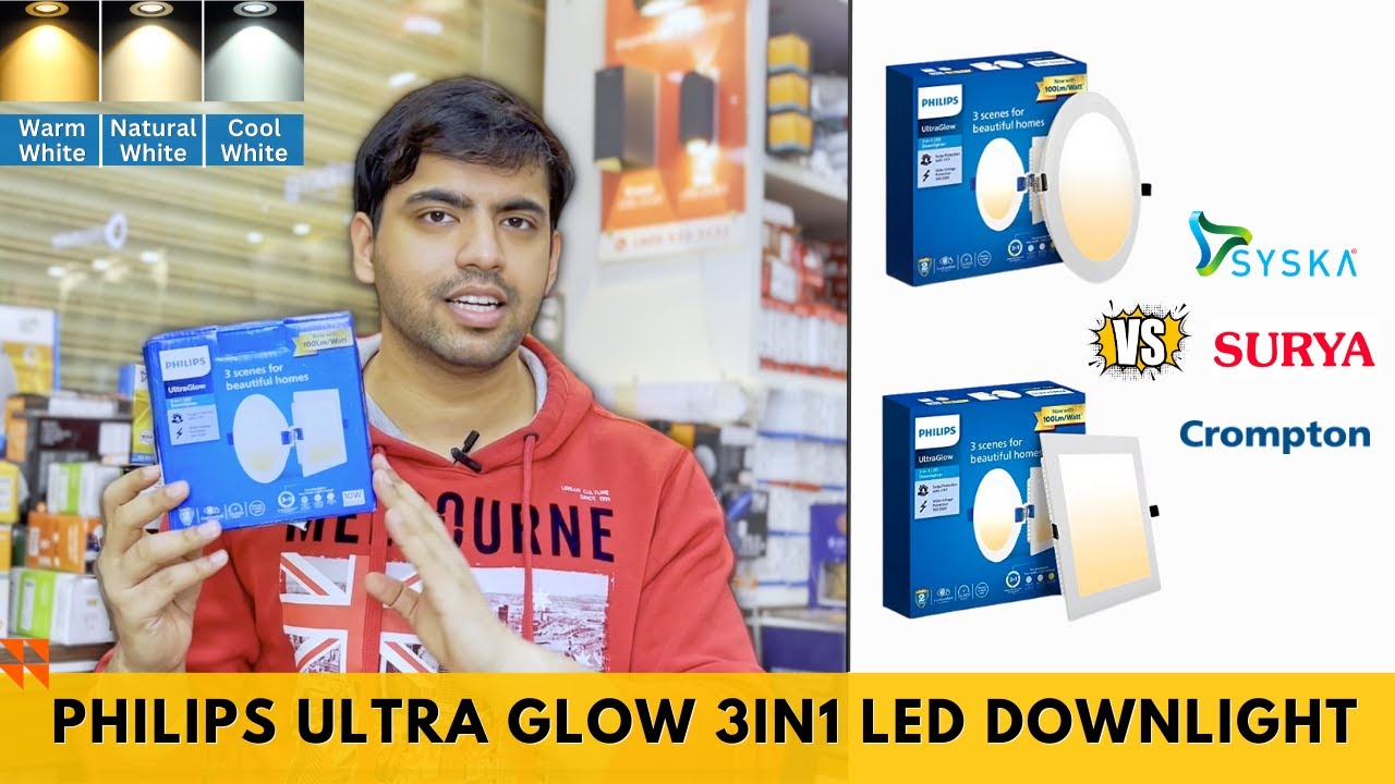 NEW! Philips Ultra Glow 3IN1 LED False Ceiling Light | Best 3IN1 LED Downlights In India Review 👌🏻