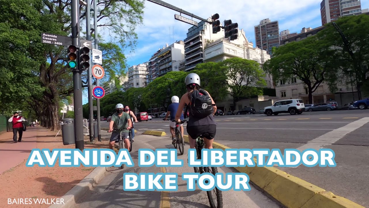 [4K] Buenos Aires Bike Tour - Recorrido en Bicicleta /Bicisenda de Av del libertador en Buenos Aires