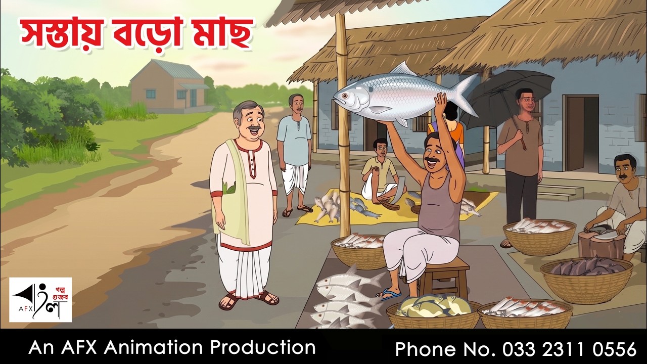 সস্তায় বড়ো মাছ I Bangla Cartoon | Thakurmar Jhuli jemon | AFX Animation
