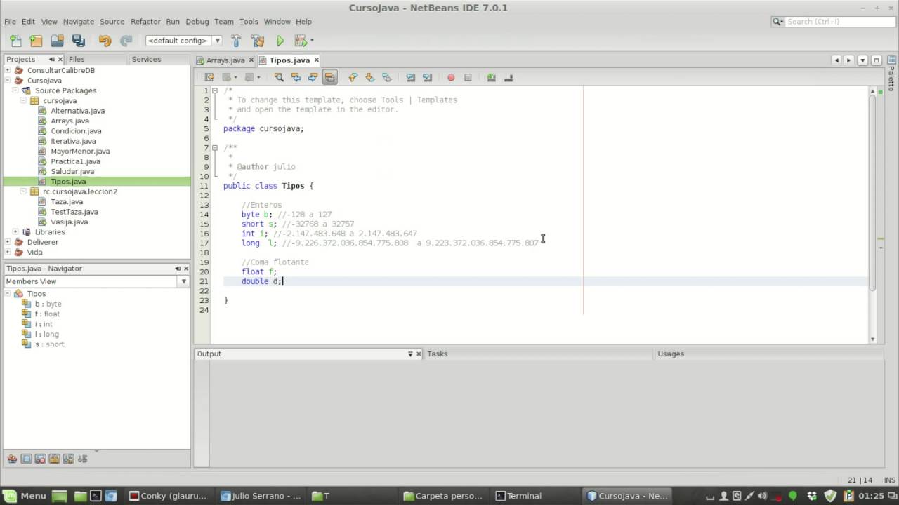 Curso de Java - Lección 10: Tipos de datos simples