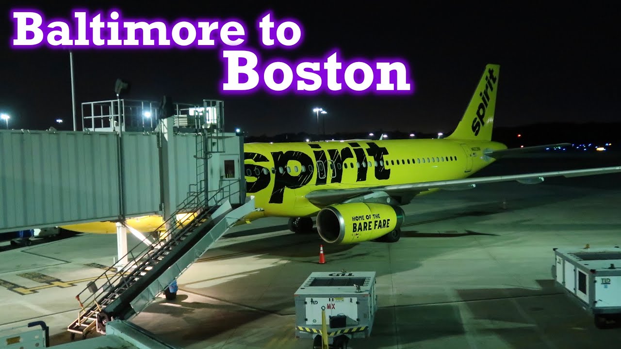 Full Flight: Spirit Airlines A320 Baltimore to Boston (BWI-BOS)