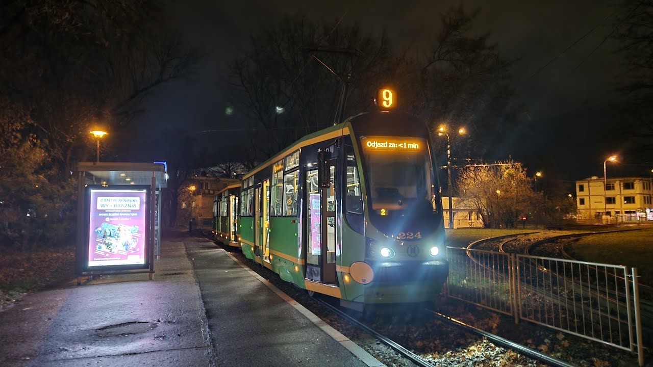 MPK Poznań - linia 9 (Kabina) | Moderus Alfa HF 04 #224 + #223