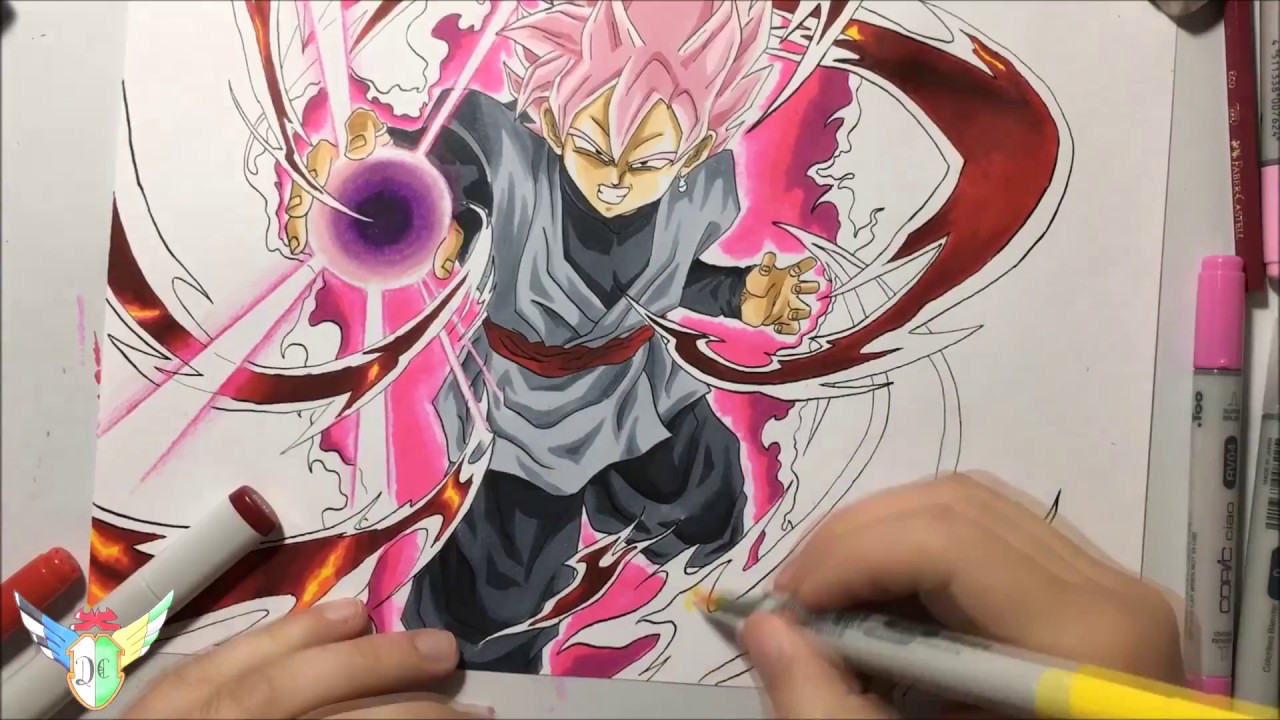 Speed Drawing Goku Black Super Saiyan Rose from Dragon Ball Super ゴクウブラック