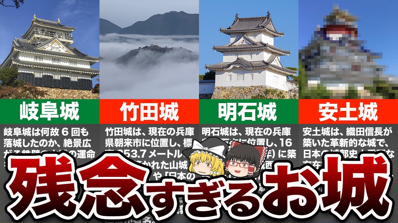 【悲劇】歴史に翻弄された残念すぎるお城７選！【地理ふしぎ】