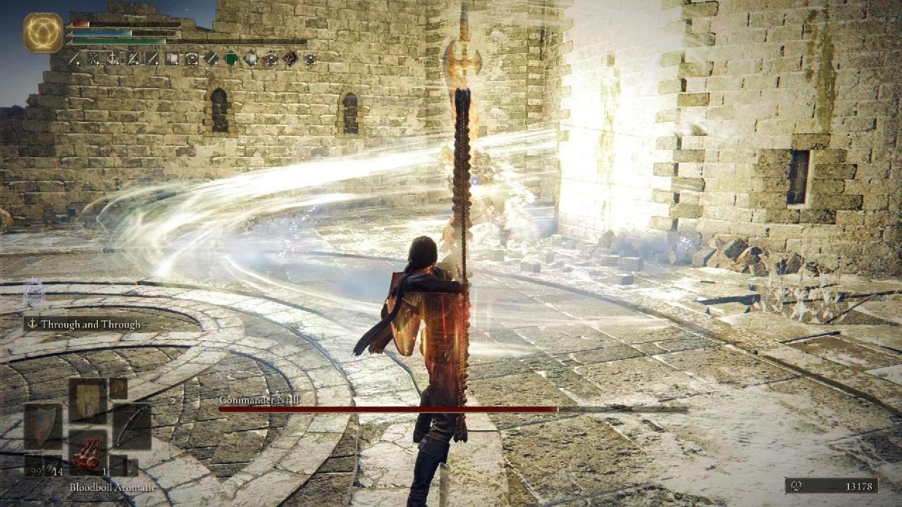 Commander Niall meets Golem Greatbow (no hit, solo) Bow build RL66