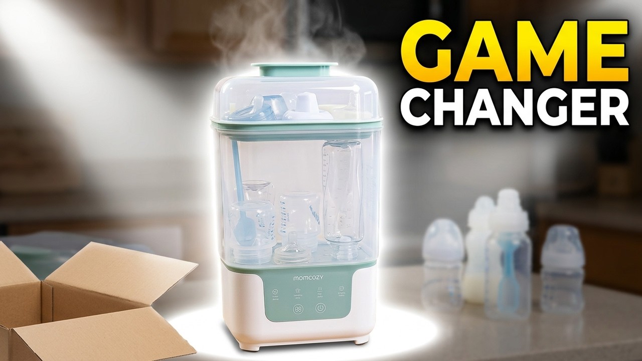 Momcozy NEW Bottle Sterilizer and Dryer - The Most Compact On The Market