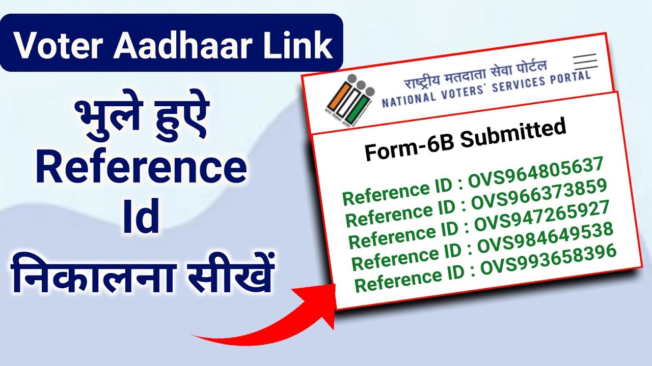 Voter aadhar link reference number kaise nikale | Voter aadhar link reference number lost